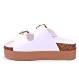 Dagoster DZA07-89023 Beyaz Ortopedik Günlük Spor Kadın Terlik