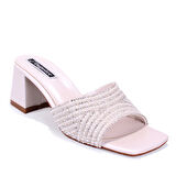 Dagoster DZA07-1296103 Sedef Topuklu Abiye Kadın Terlik