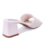 Dagoster DZA07-1296103 Sedef Topuklu Abiye Kadın Terlik