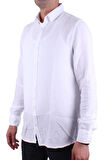 Dagoster DMG23-121362 Beyaz Günlük Müslin Normal Kalıp Uzun Kol Erkek Gömlek