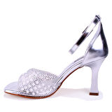 Dagoster DZA07-928475 Gümüş Topuklu Abiye Kadın Ayakkabı