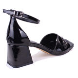 Dagoster DZA07-928225 Siyah Rugan Klasik Topuklu Kadın Ayakkabı