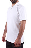 Twister 2290 Ekru Günlük Kısa Kol Normal Kesim Pamuklu Fermuarlı Polo Yaka Erkek Tişört