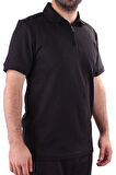 Twister 2290 Siyah Günlük Kısa Kol Normal Kesim Pamuklu Fermuarlı Polo Yaka Erkek Tişört