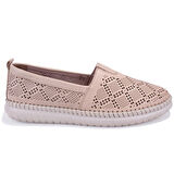 Dagoster DZA07-1236031 Bej Ortopedik Günlük Deri Kadın Ayakkabı