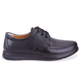 Dagoster DMA08-433 Siyah Ortopedik Poliüretan Taban Günlük Bağcıklı Erkek Deri Ayakkabı