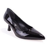 Dagoster DZA07-388499 Siyah Rugan Stiletto Topuklu Kadın Ayakkabı
