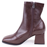 Dagoster DZA07-1277101 Kahve Klasik Topuklu Kadın Bot