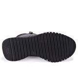 Dagoster DZA07-122042650 Siyah Günlük Düz Taban Fermuarlı Deri Kadın Bot