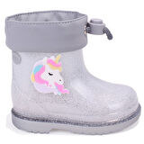 İgor W10339 Bimbi Unicornio Gümüş Ortopedik Kız Çocuk Yağmur Çizme