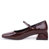 Dagoster DZA07-725101 Kahve Rugan 4 cm Kalın Topuklu Klasik Kadın Ayakkabı