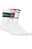 Asics 3 Pack Logo Crew Renkli 3lü Tenis Çorabı