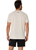 Asics 2031E659-201 ASICS CHEST LOGO SS TE Bej Yuvarlak Yaka Normal Baskılı Erkek T-Shirt