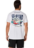2031F026-101 ROAD GRAPHIC SS TEE Beyaz Yuvarlak Yaka Normal Kalıp Baskılı Erkek  T-Shirt