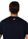 Asics 2031E659-402 ASICS CHEST LOGO SS TE Siyah Yuvarlak Yaka Normal Baskılı Erkek T-Shirt