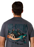 2031F026-021 ROAD GRAPHIC SS TEE Gri Yuvarlak Yaka Normal Kalıp Baskılı Erkek  T-Shirt