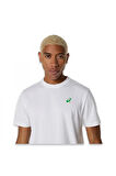 Asics 2041A348 Court Graphic Ss Top Beyaz Erkek T-Shirt
