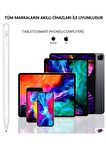 Apple iPad 10.2 2021 (9.Nesil) Uyumlu Eğime Göre Çizgi Kalınlığı Değişen Şarjlı Dokunmatik Ekran Kalemi Stylus Pen