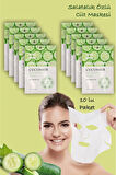 10 Adet Salatalık Özlü Nemlendirici Yüz Bakım Maskesi Cucumber Face Mask XLM359