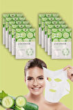10 Adet Salatalık Özlü Nemlendirici Yüz Bakım Maskesi Cucumber Face Mask XLM359