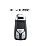 Audi A6 A5 Q7 S4 S5 S7 A4 B9 A41 4m 8W Q5 Tt Tts Rs 8s Anahtar Koruma Kılıfı Siyah/Gümüş