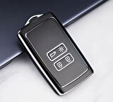  Renault Rafale Clio 5 Zoe Megane E-tech Koleos Austral Kadjar Captur Zoe Anahtar Kılıfı Siyah Gümüş