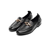 Hakiki Deri Tokalı Bantlı Kadın Babet 