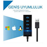 Ozmik Usb Çoklayıcı Concord 4 Port Usb Hub 3.0 Tak Çalıştır