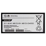 Opel Orjinal AGM Akü 12v 60Ah Servis Ürünü