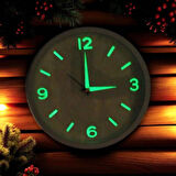 Fosforlu Duvar Saati Kabartma Rakam Küçük Saat Çap 22 Cm Beyaz