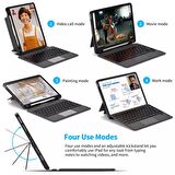 Apple iPad Air 10.9 2022 (5.Nesil) Uyumlu Fuchsia Mag Touch Bluetooth Klavyeli Standlı Mıknatıslı Tablet Kılıfı