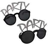 samur parti parti aksesuar & kostüm Gümüş Simli Party Yazılı Parti Gözlüğü Show 15x7 cm