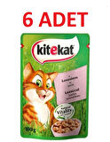 Kitekat  Pouch Somonlu  Yetişkin Kediler için Yaş Mama 85 gr. X 6 Adet