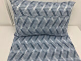 NİVEMESHOME MAVİ ÇİZGİLİ DESEN 2 Lİ YASTIK KILIFI KAPAKLI 50X70