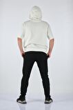 GUALTIERO KAPÜŞONLU YAZILI UZUN KOL EKRU ERKEK SWEAT SHIRT 21208051