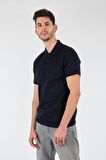Ecer Polo Yaka Slim Fit Kısa Kollu Lacivert Erkek T-shırt 60882212