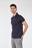 Porto Cervo Polo Yaka Slim Fit Kısa Kollu Lacivert Erkek T-shırt 221220200