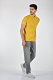 Porto Cervo Polo Yaka Slim Fit Kısa Kollu Sarı Erkek T-shırt 221220200