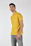 Porto Cervo Polo Yaka Slim Fit Kısa Kollu Sarı Erkek T-shırt 221220200