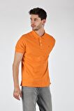 Porto Cervo Polo Yaka Slim Fit Kısa Kollu Turuncu Erkek T-shırt 221220200