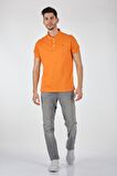 Porto Cervo Polo Yaka Slim Fit Kısa Kollu Turuncu Erkek T-shırt 221220200