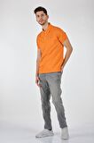 Porto Cervo Polo Yaka Slim Fit Kısa Kollu Turuncu Erkek T-shırt 221220200