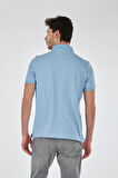 Porto Cervo Polo Yaka Slim Fit Kısa Kollu Açık Mavi Erkek T-Shirt 221220200