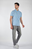 Porto Cervo Polo Yaka Slim Fit Kısa Kollu Açık Mavi Erkek T-Shirt 221220200