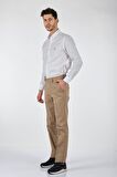 Ecer Slim Fit Dar Paça Normal Bel Bej Erkek Pantolon 00536210
