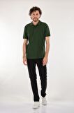Neyir Polo Yaka Kısa Kollu Koyu Yeşil Erkek T-Shirt 221504006