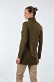 Twomail Balıkçı Yaka Uzun Kollu Haki Kadın Tunik MK2250020595