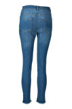 Seleste Slim Fit Dar Paça Normal Bel Lacivert Kadın Pantolon 24Y250