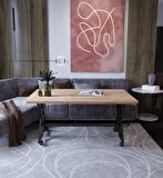 Reyyan Orta Sehpa Siyah Metal Ayak Tekerlekli 60 X100