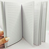 Sert Kapaklı A5 Not Defteri , Tarihsiz Ajanda - Kaktüs Desenli